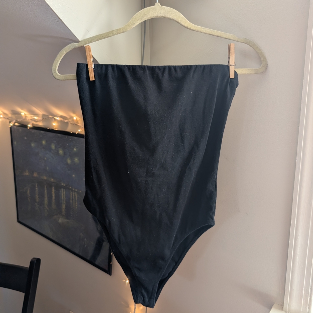 Ambiance Black Tube Top Bodysuit